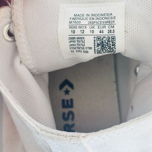 Vintage Converse All Star Chuck Taylor Mens 10 High Top Sneakers Optical White - Picture 6 of 7